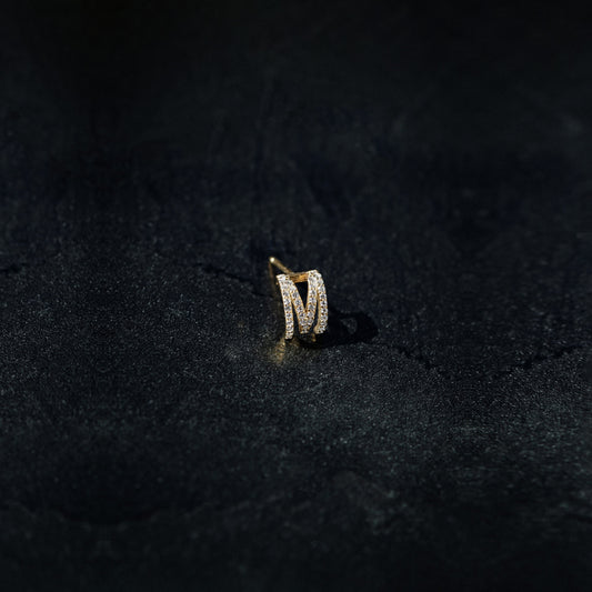 Eclipse M Initial Letter Diamond Earring