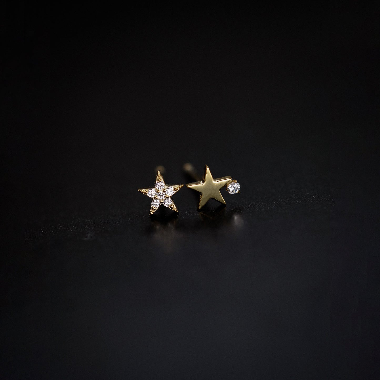 Star One Pavé Lab Diamond Stud Earrings Sterling Silver
