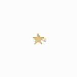 Star One Diamond Solid Gold Stud Earrings