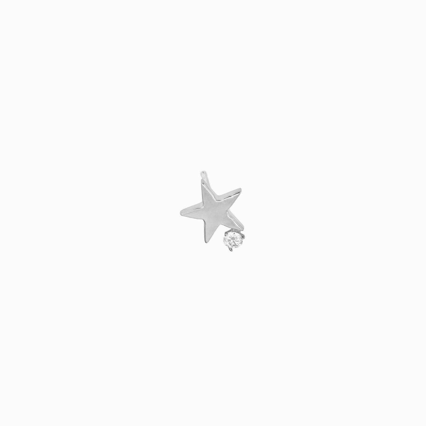 Star One Pavé Lab Diamond Stud Earrings Sterling Silver