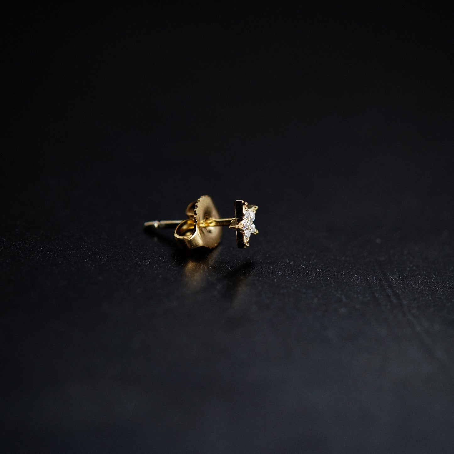 Star Pavé Lab Diamond Stud Earrings Sterling Silver