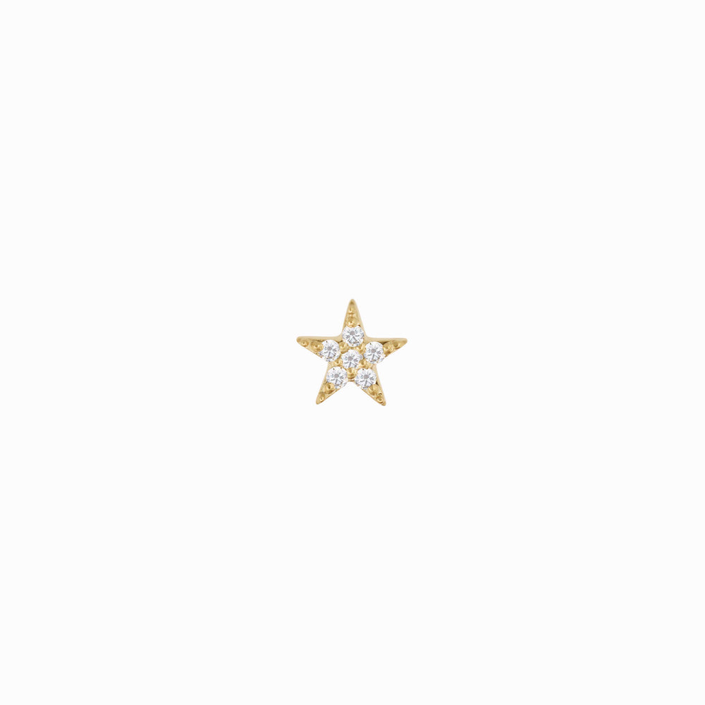 Star Diamond Solid Gold Stud Earrings