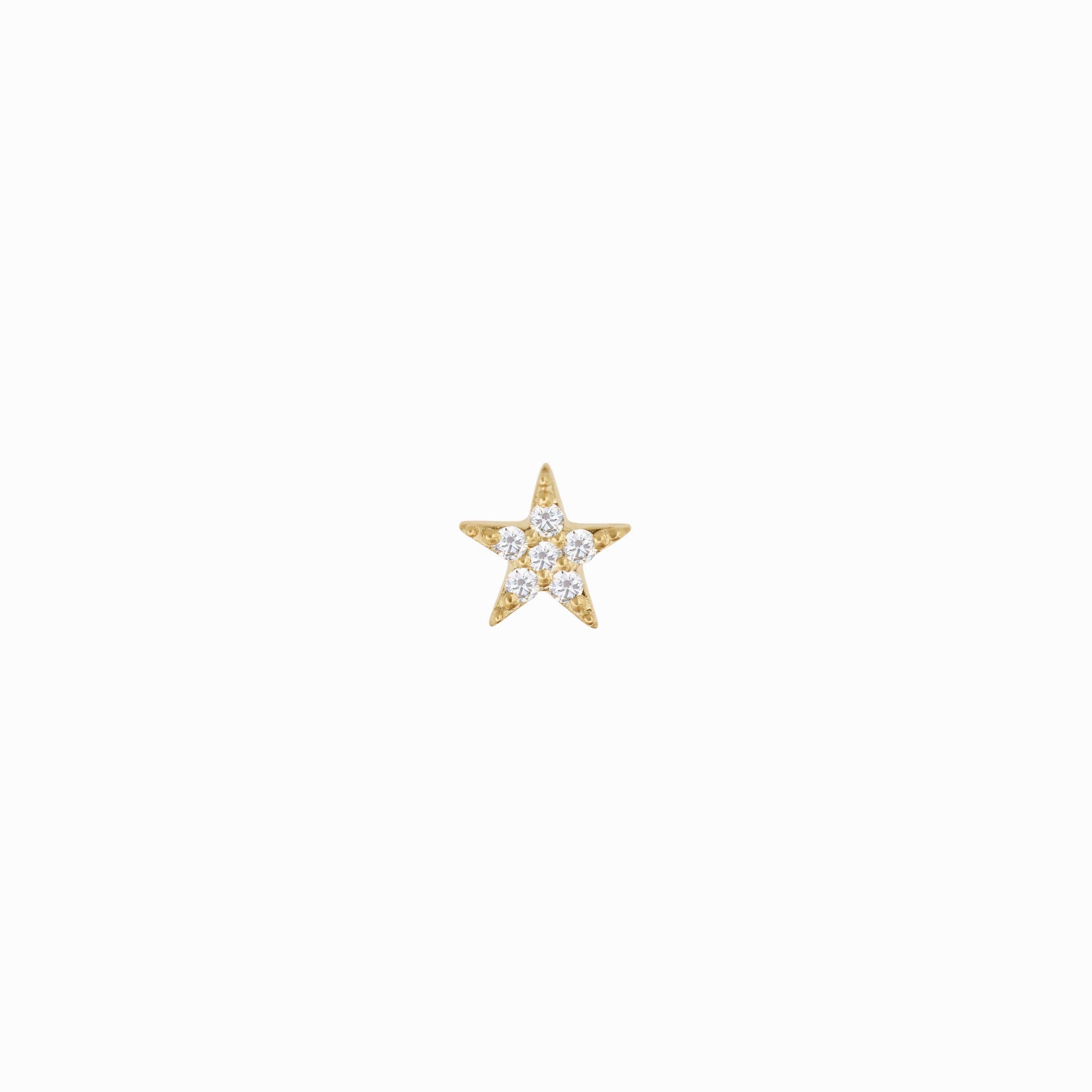 Star Diamond Solid Gold Stud Earrings