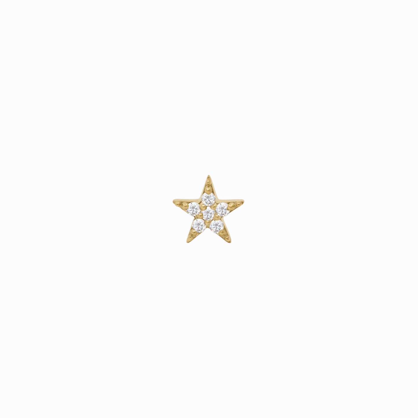 Star Diamond Solid Gold Stud Earrings