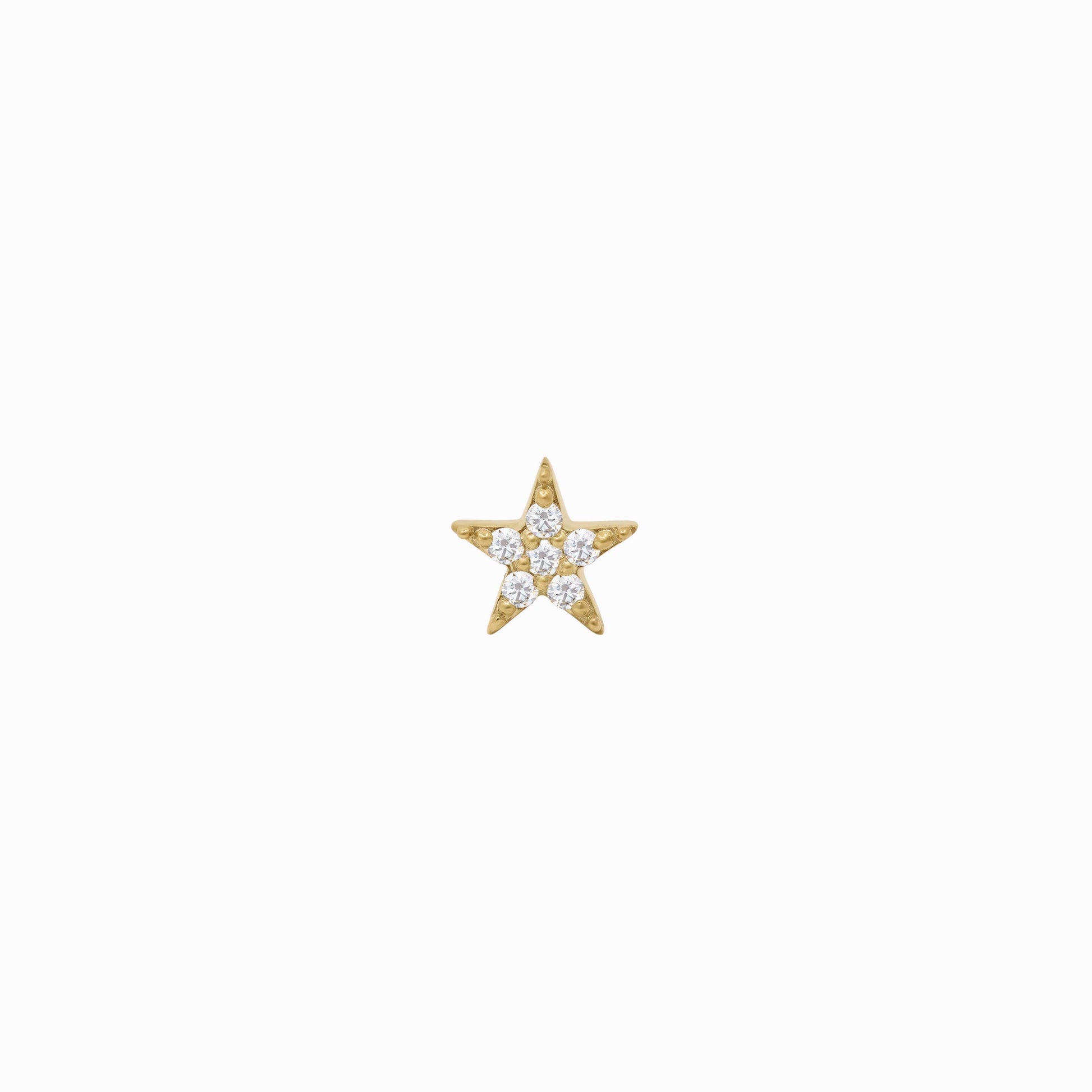 Star Diamond Solid Gold Stud Earrings