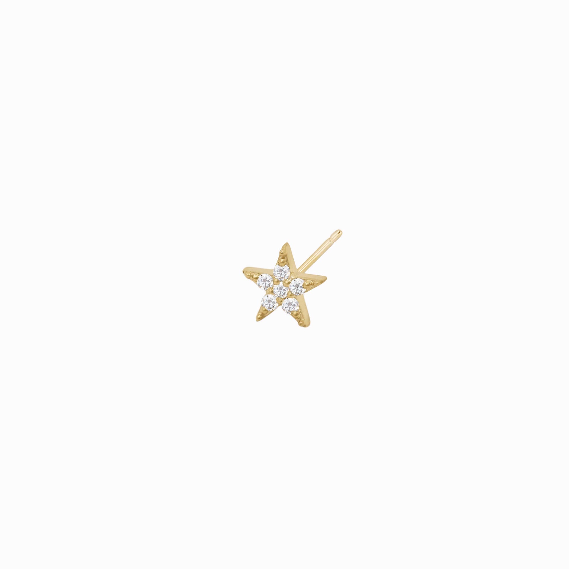 Star Diamond Solid Gold Stud Earrings