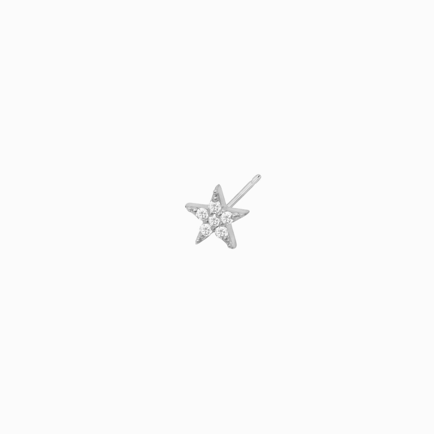 Star Pavé Lab Diamond Stud Earrings Sterling Silver