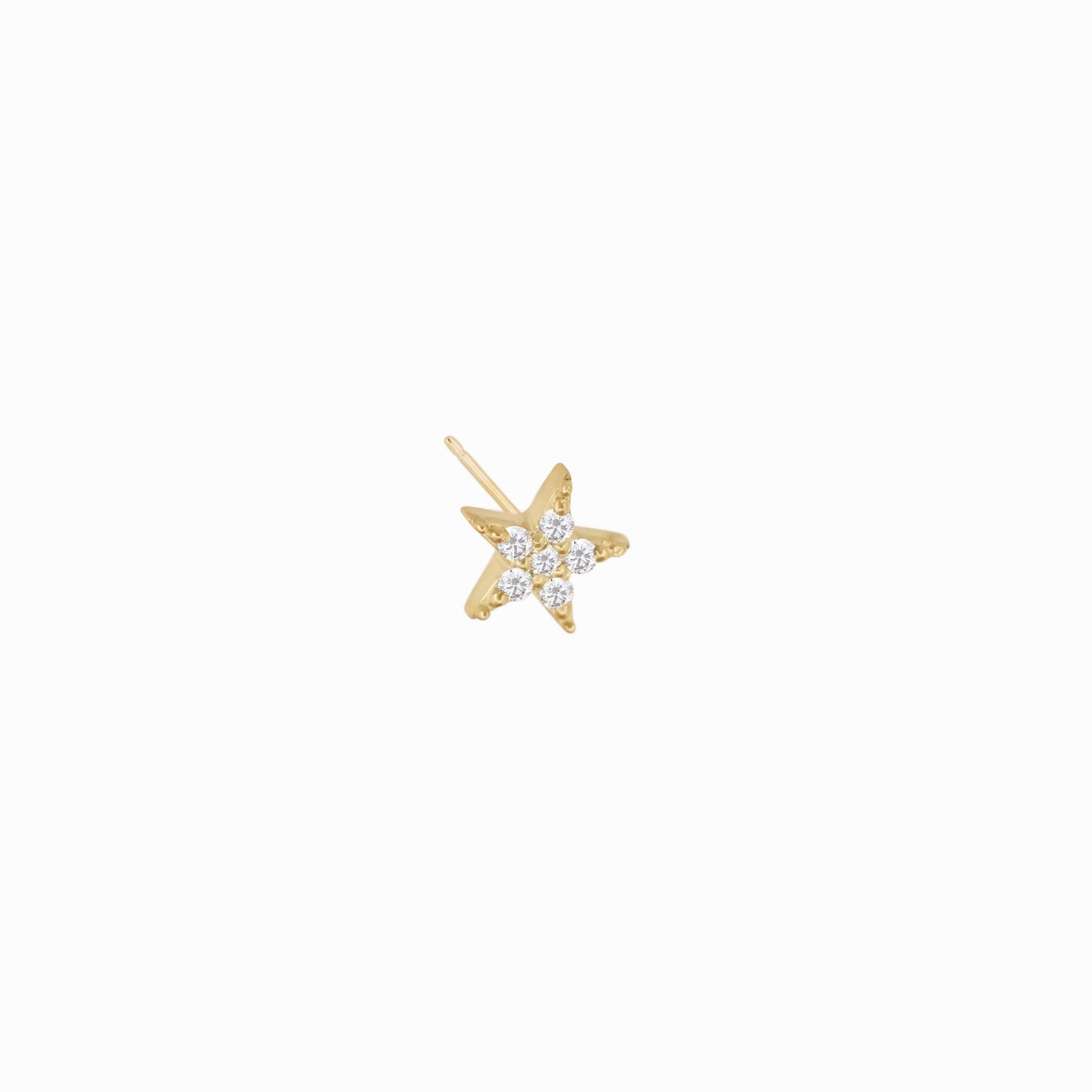 Star Diamond Solid Gold Stud Earrings