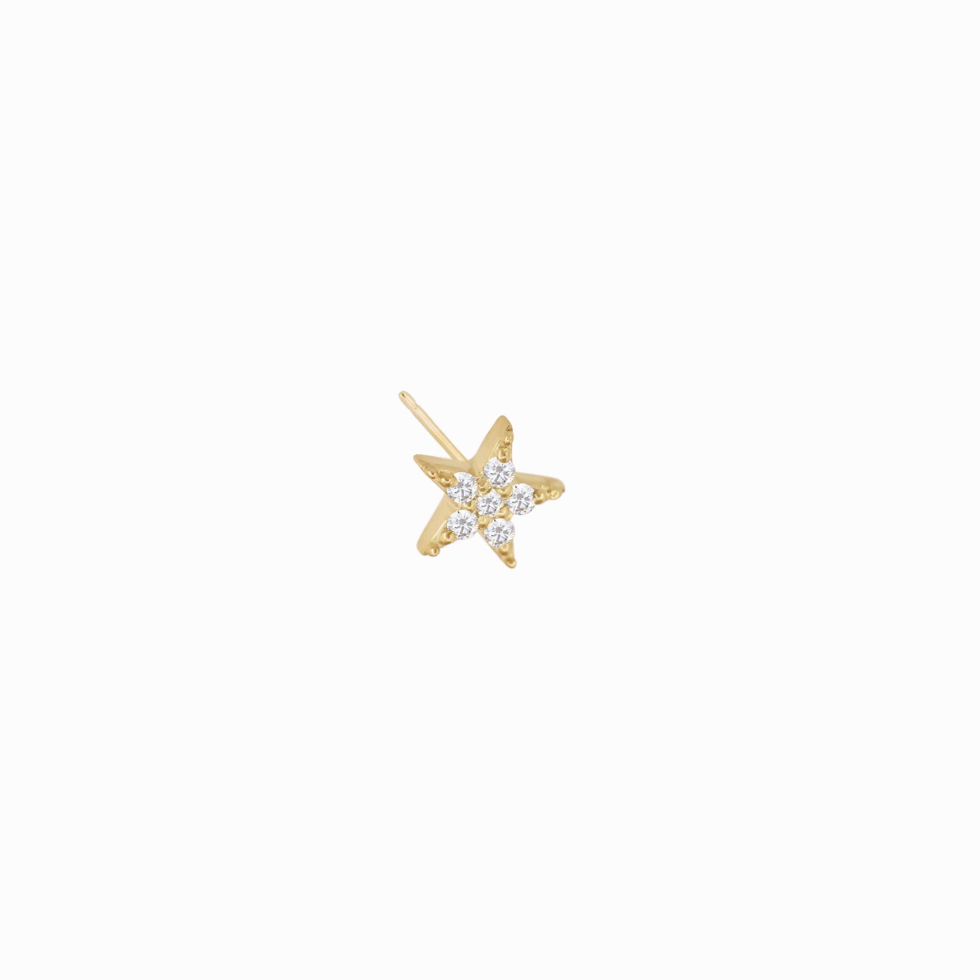 Star Diamond Solid Gold Stud Earrings
