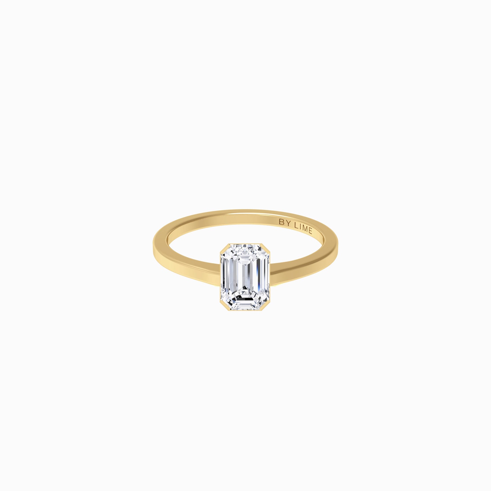 Moissanite Emerald Diamond Ever Ring Gold