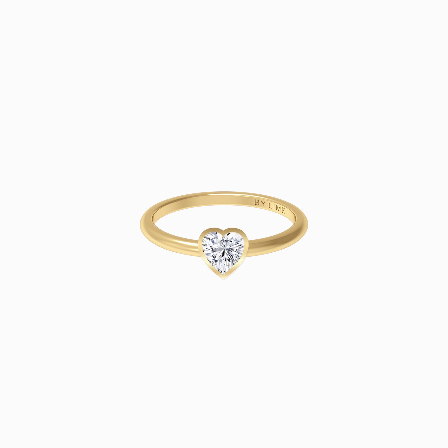 Heart Lab Created Diamond Simple Ring Gold In Stock