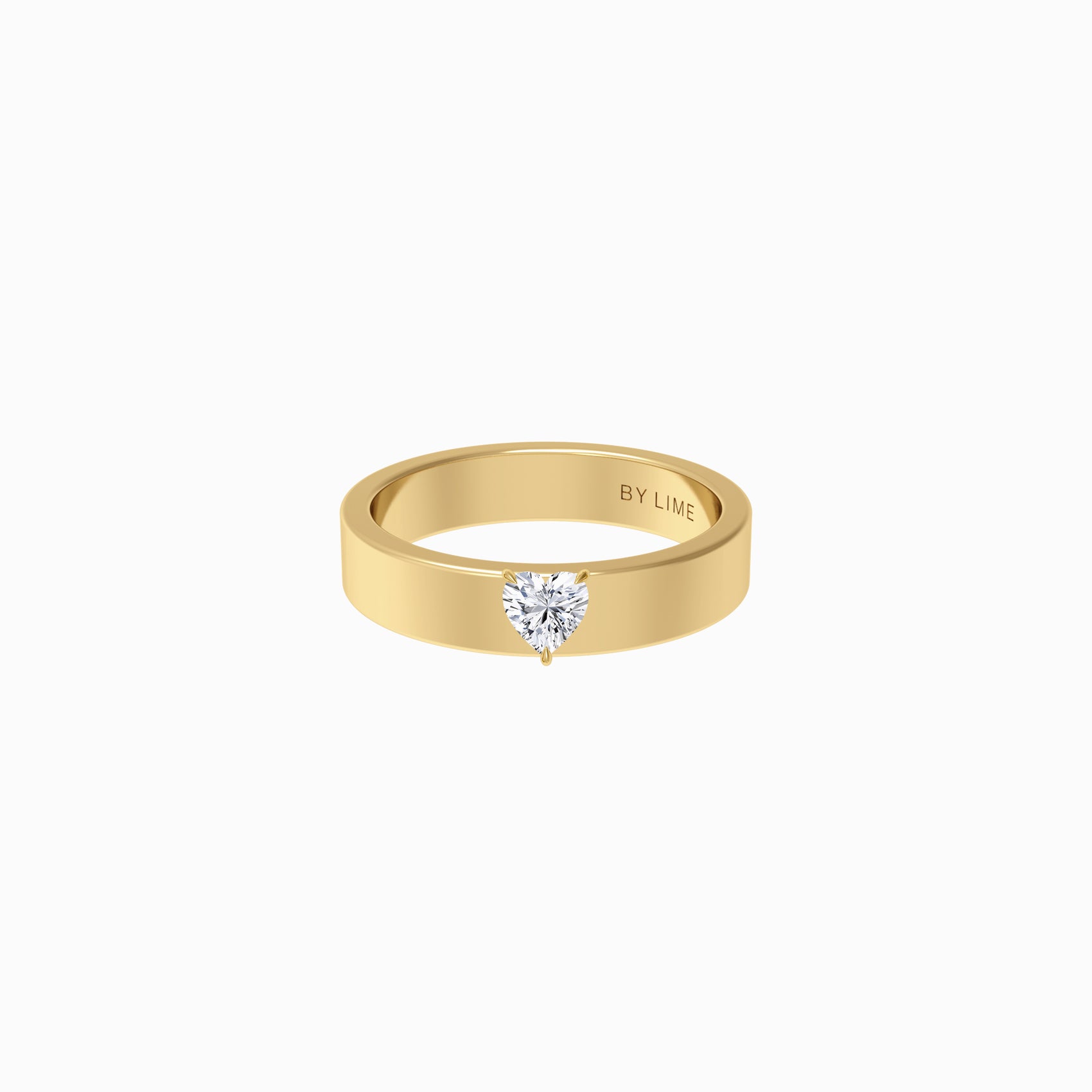 Heart Diamond Band Ring Gold