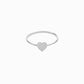 Heart Line Pavé Lab Diamond Sterling Silver Ring