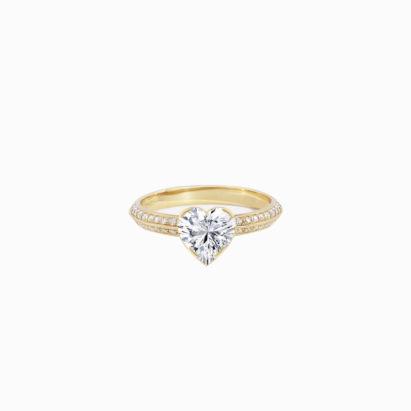 Heart Lab Created Pavé Diamond Luv Ring