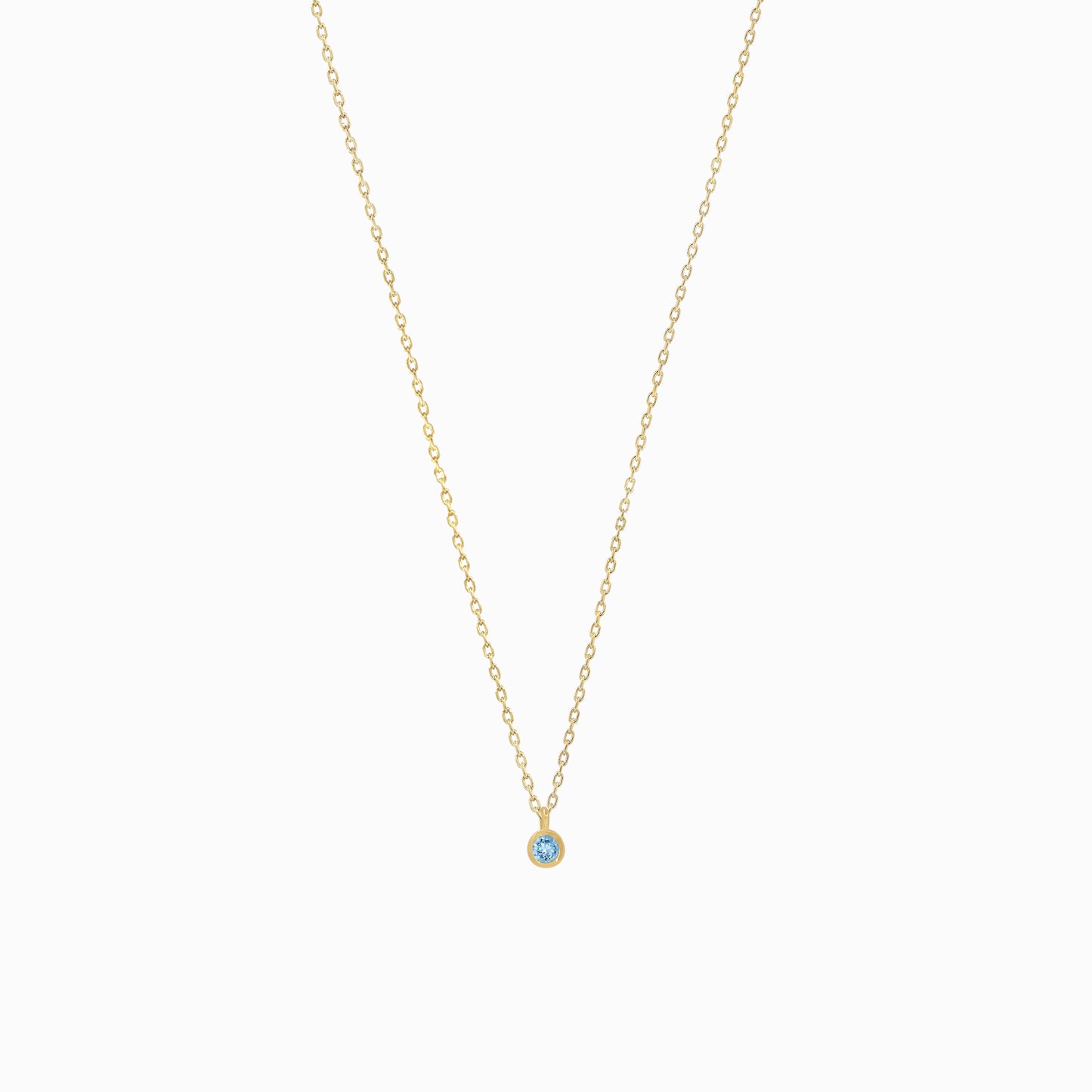 Birthstone Pendant Necklace 14k Solid Gold