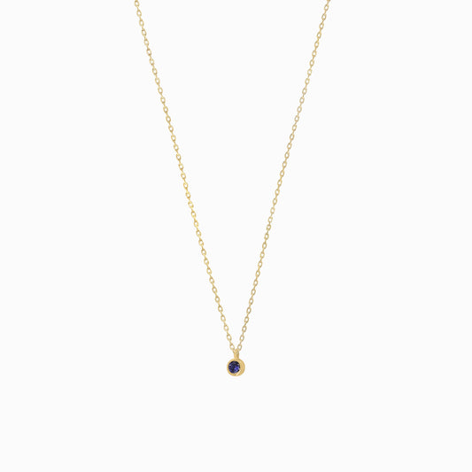 Birthstone Blue Sapphire Pendant Necklace 14k Gold | September