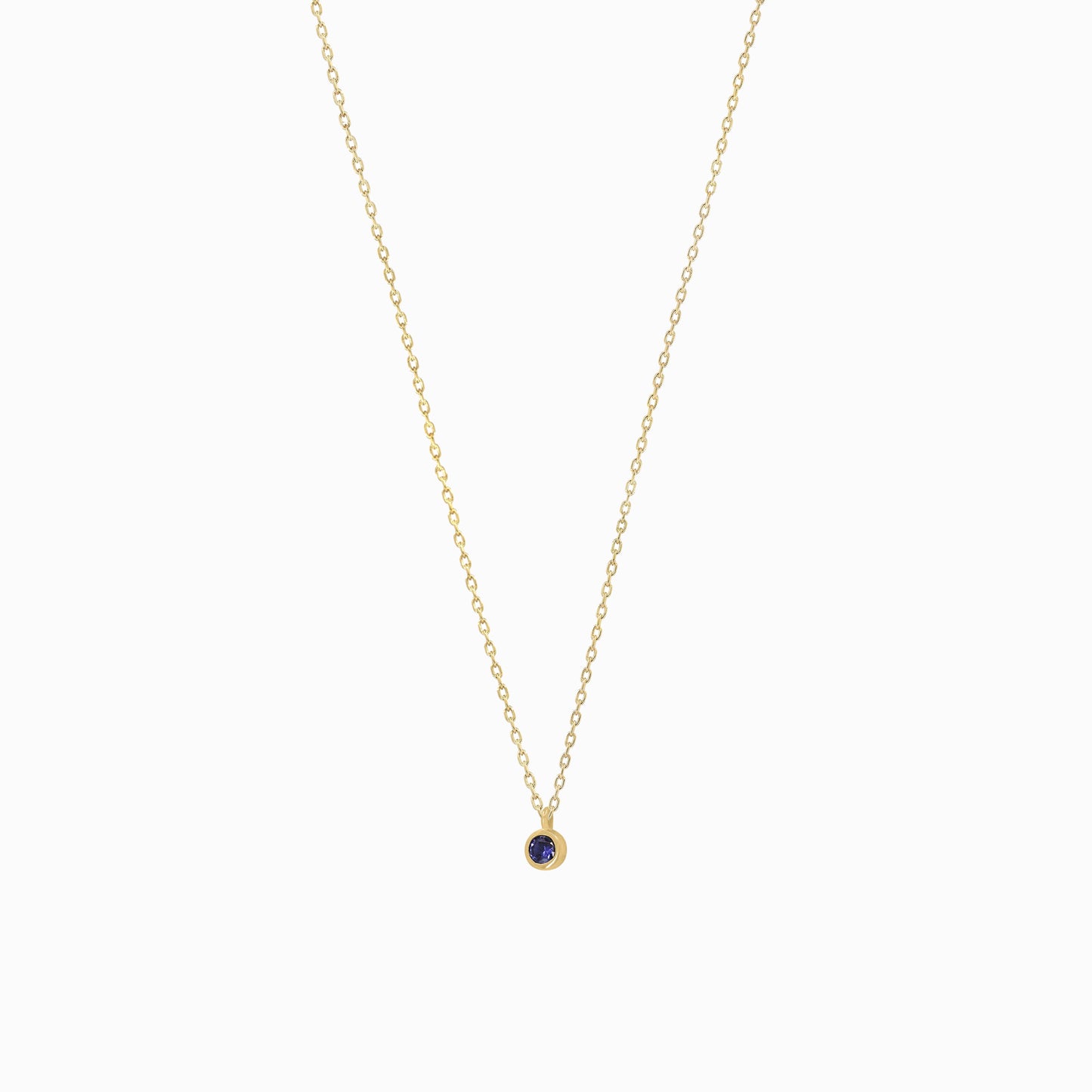 Birthstone Blue Sapphire Pendant Necklace 14k Gold | September