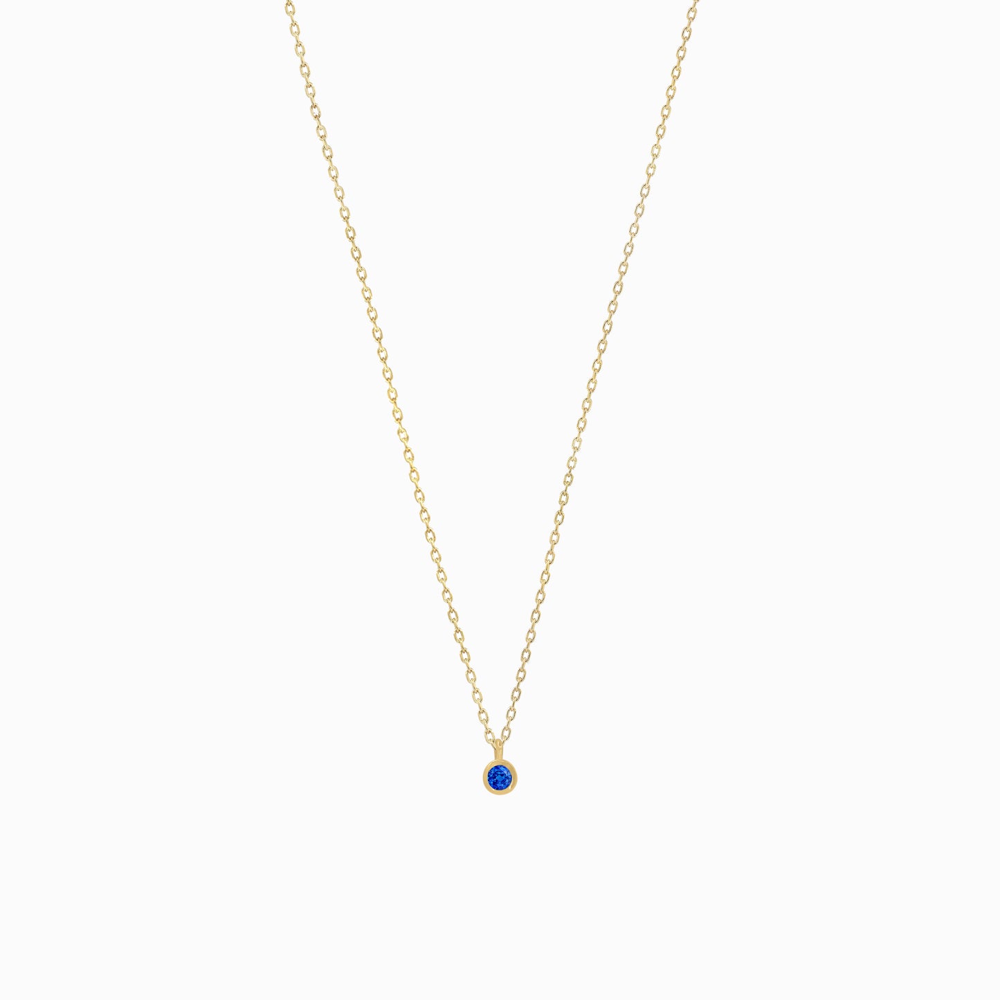 Birthstone Pendant Necklace 14k Solid Gold