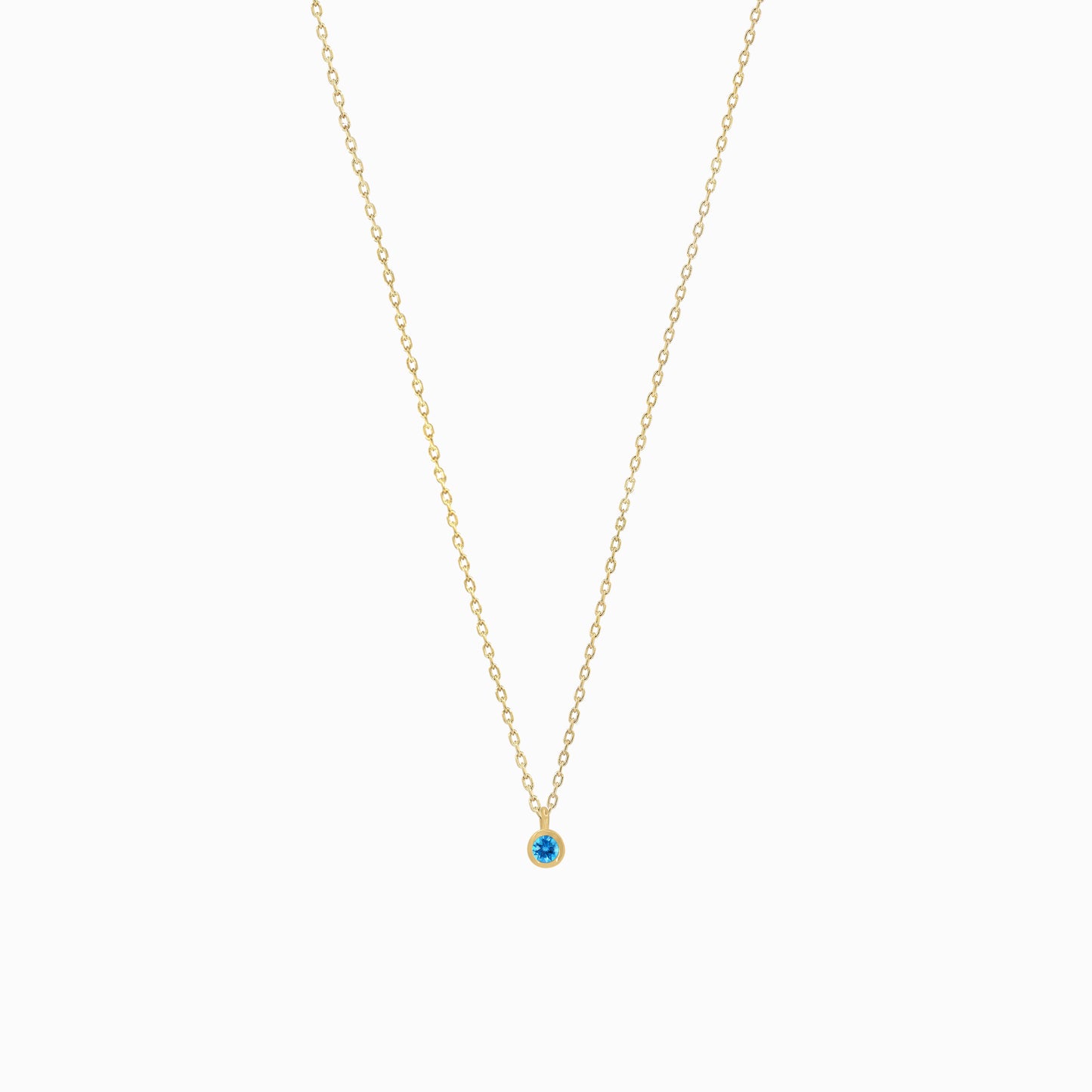 Birthstone Pendant Necklace 14k Solid Gold