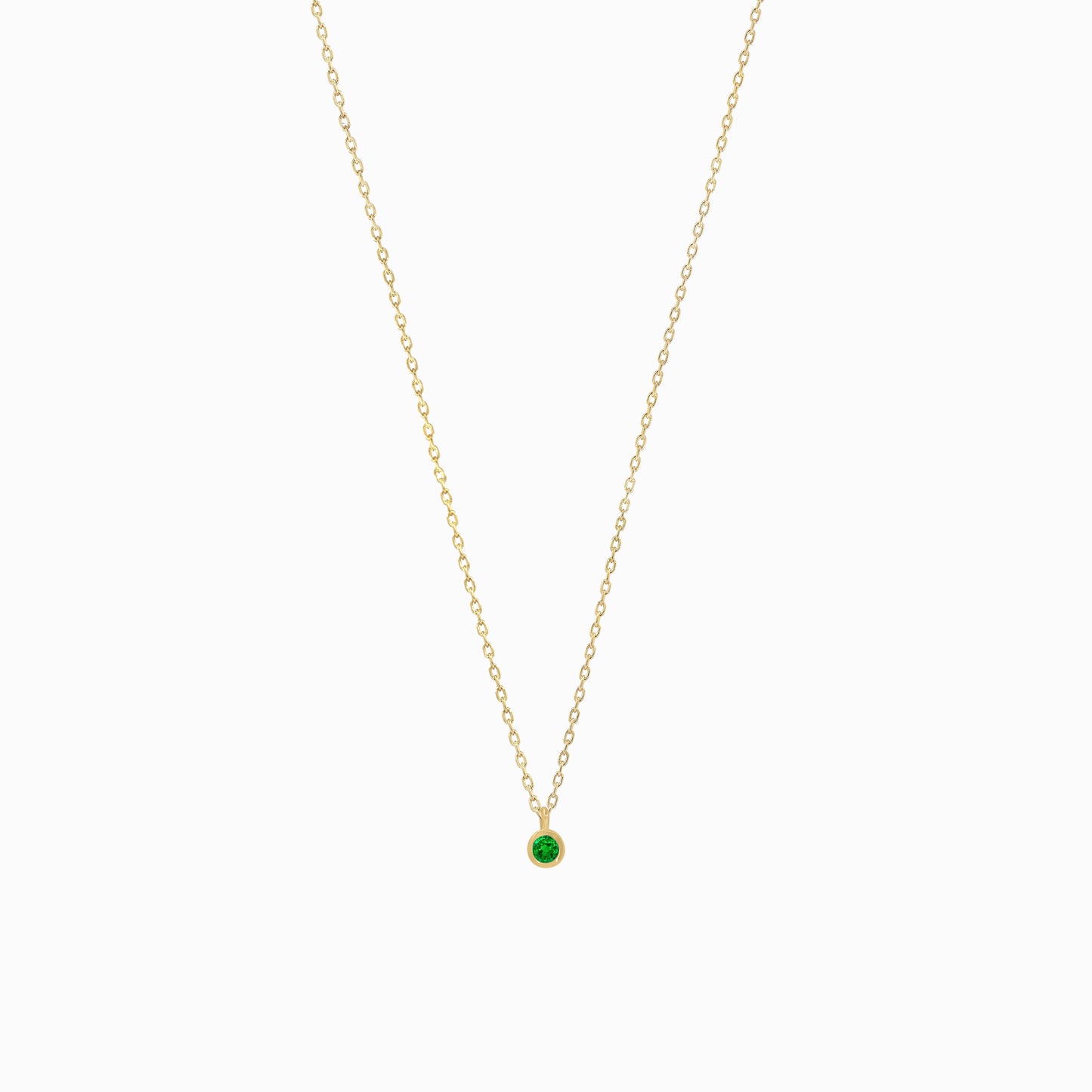 Birthstone Pendant Necklace 14k Solid Gold
