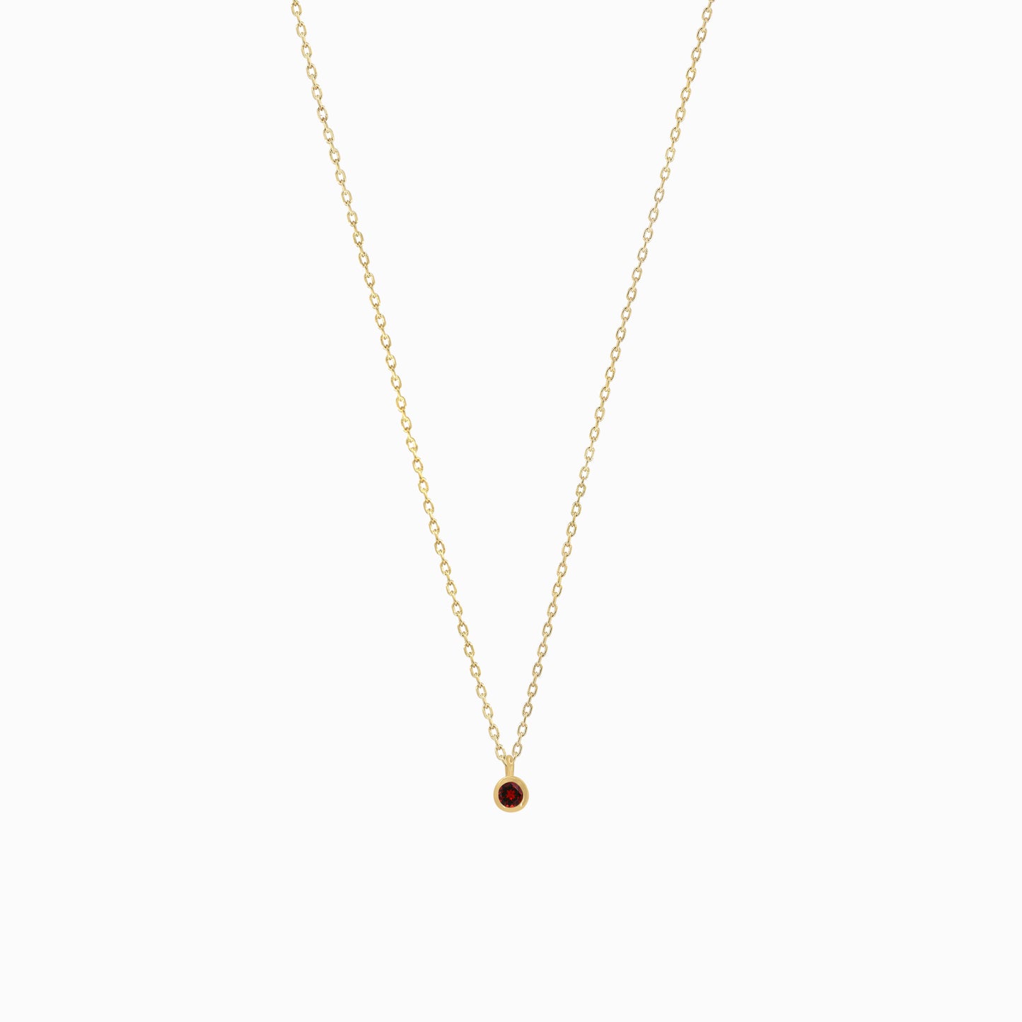 Birthstone Pendant Necklace 14k Solid Gold