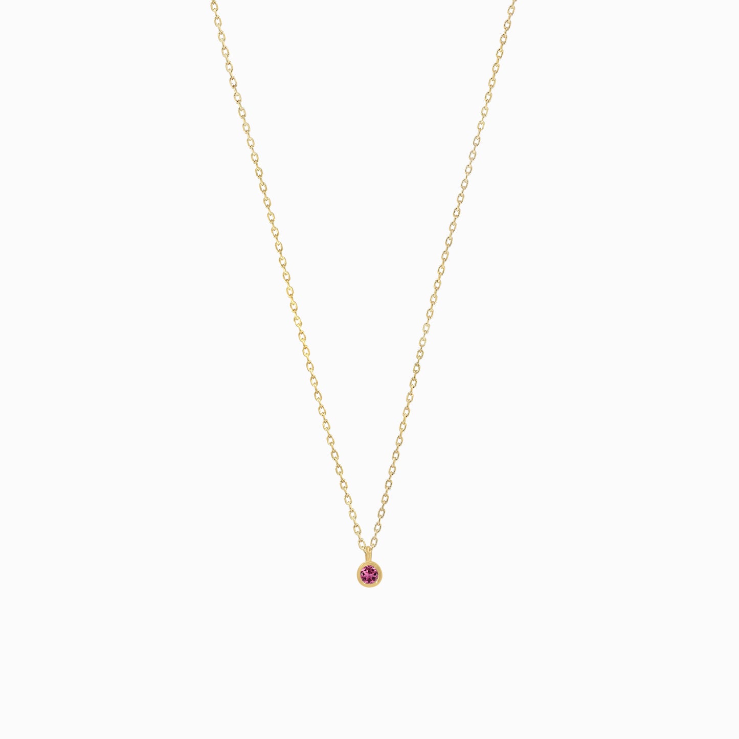 Birthstone Pendant Necklace 14k Solid Gold