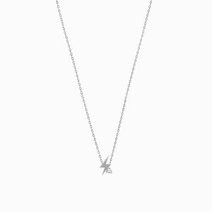 
          
          Load image into Gallery viewer, Lighting Bolt One Pavé Lab Diamond Necklace Sterling Silver
          
          