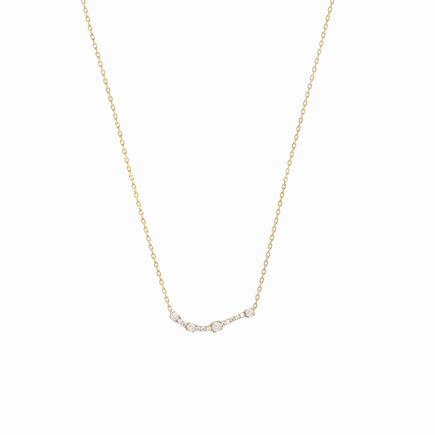 Aries Constellation Pavé Diamond Necklace 14k Gold