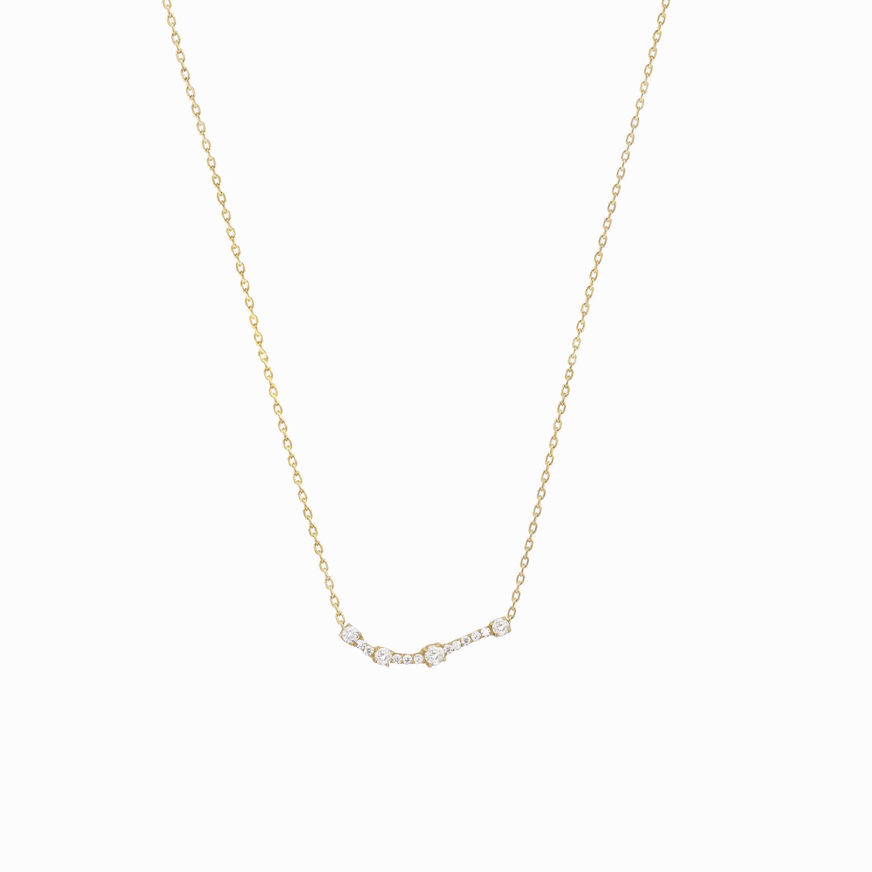 Aries Constellation Pavé Lab Diamond Necklace 14k Gold