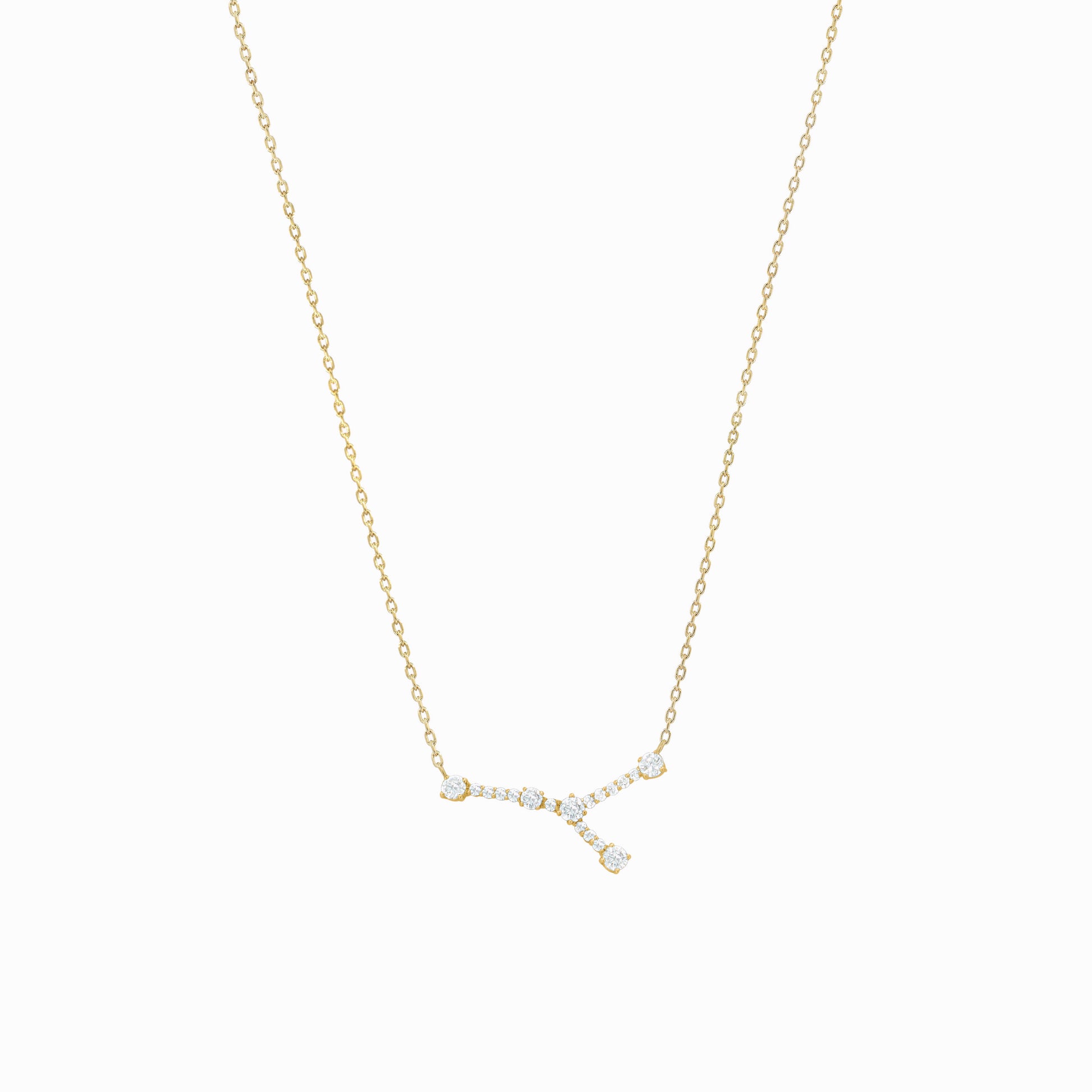 Cancer Constellation Pavé Lab Diamond Necklace 14K Solid Gold