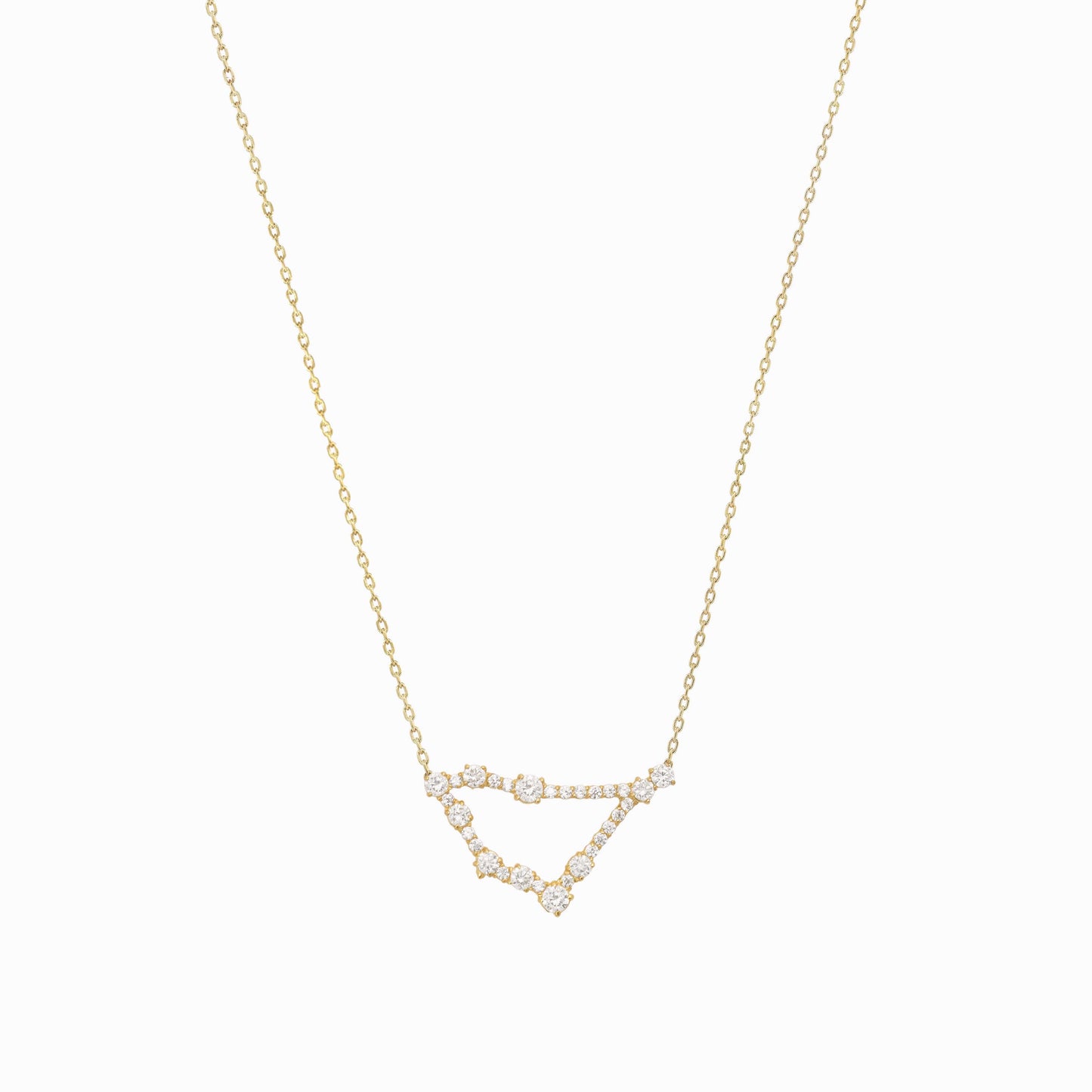 Capricorn Constellation Pavé Diamond Gold Necklace