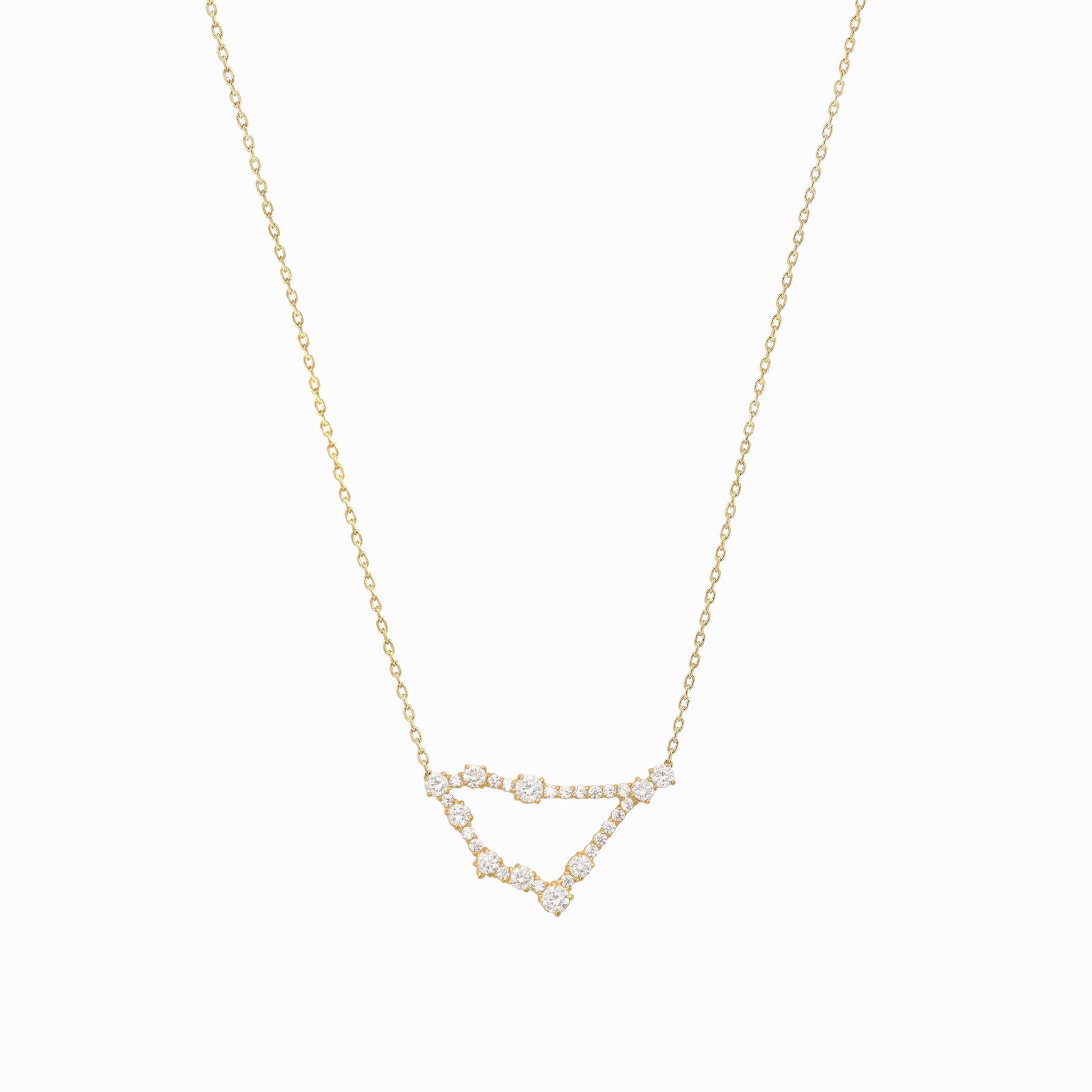 Capricorn Constellation Pavé Diamond Gold Necklace
