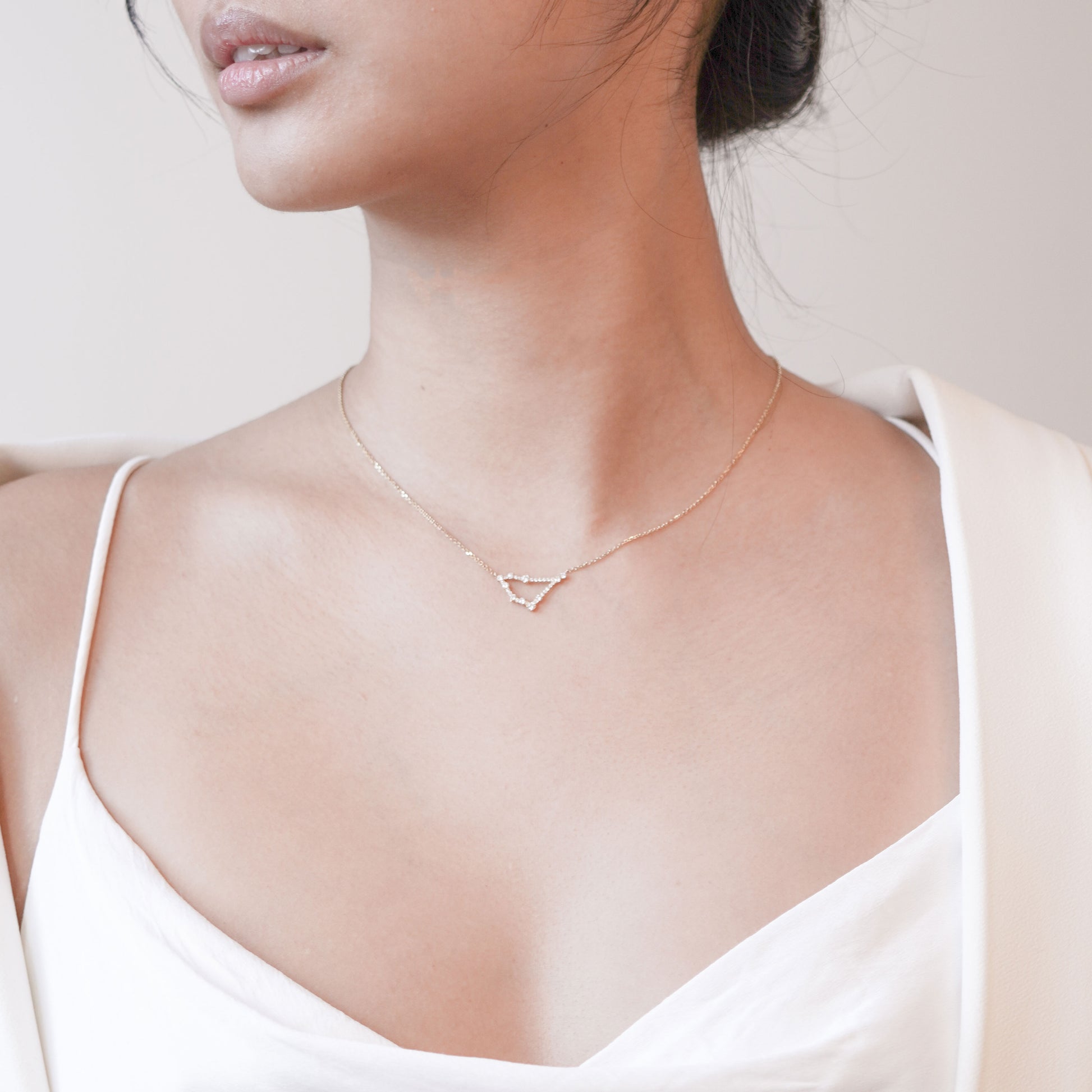 Capricorn Constellation Pavé Diamond Gold Necklace
