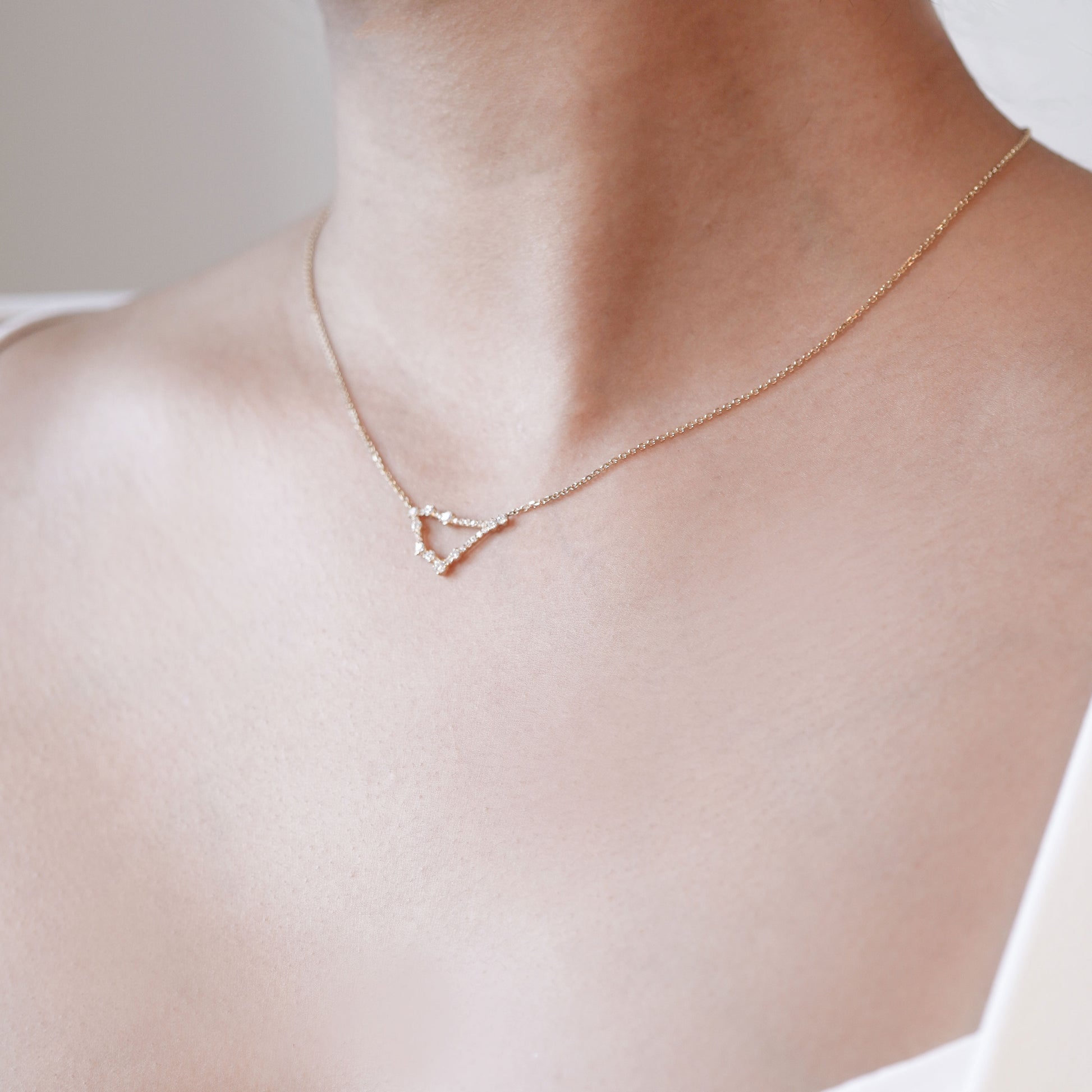Capricorn Constellation Pavé Diamond Gold Necklace