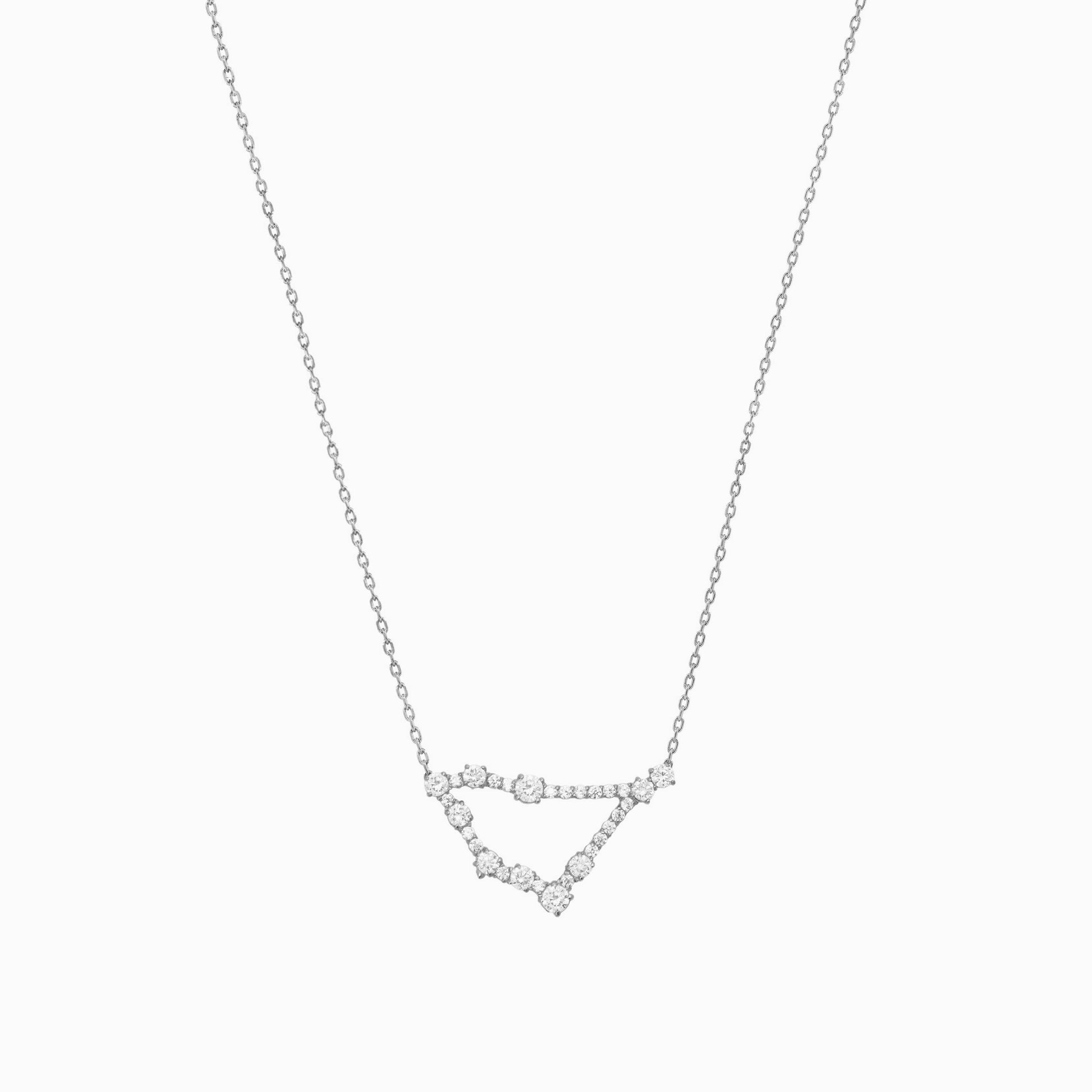 Capricorn Constellation Pavé Diamond Necklace Sterling Silver