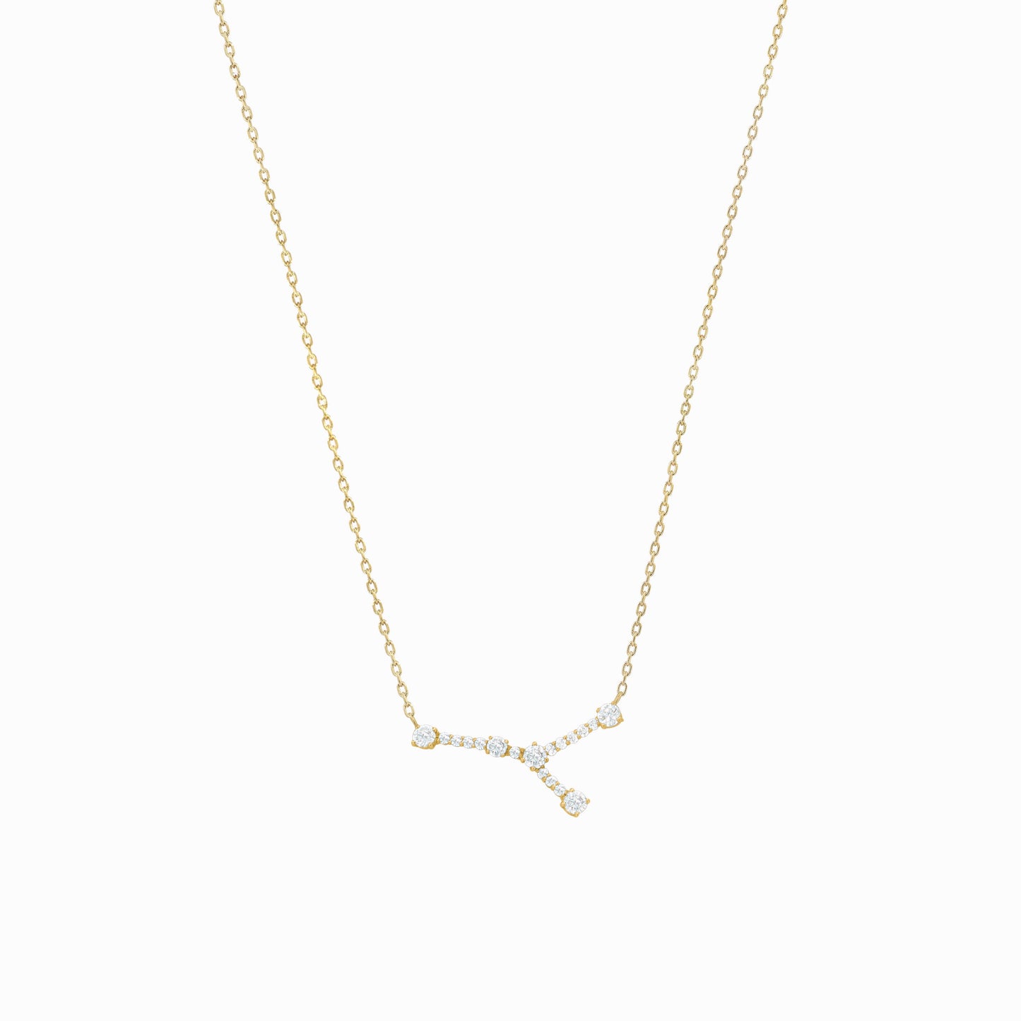 Cancer Constellation Pavé Diamond Necklace 14K Solid Gold