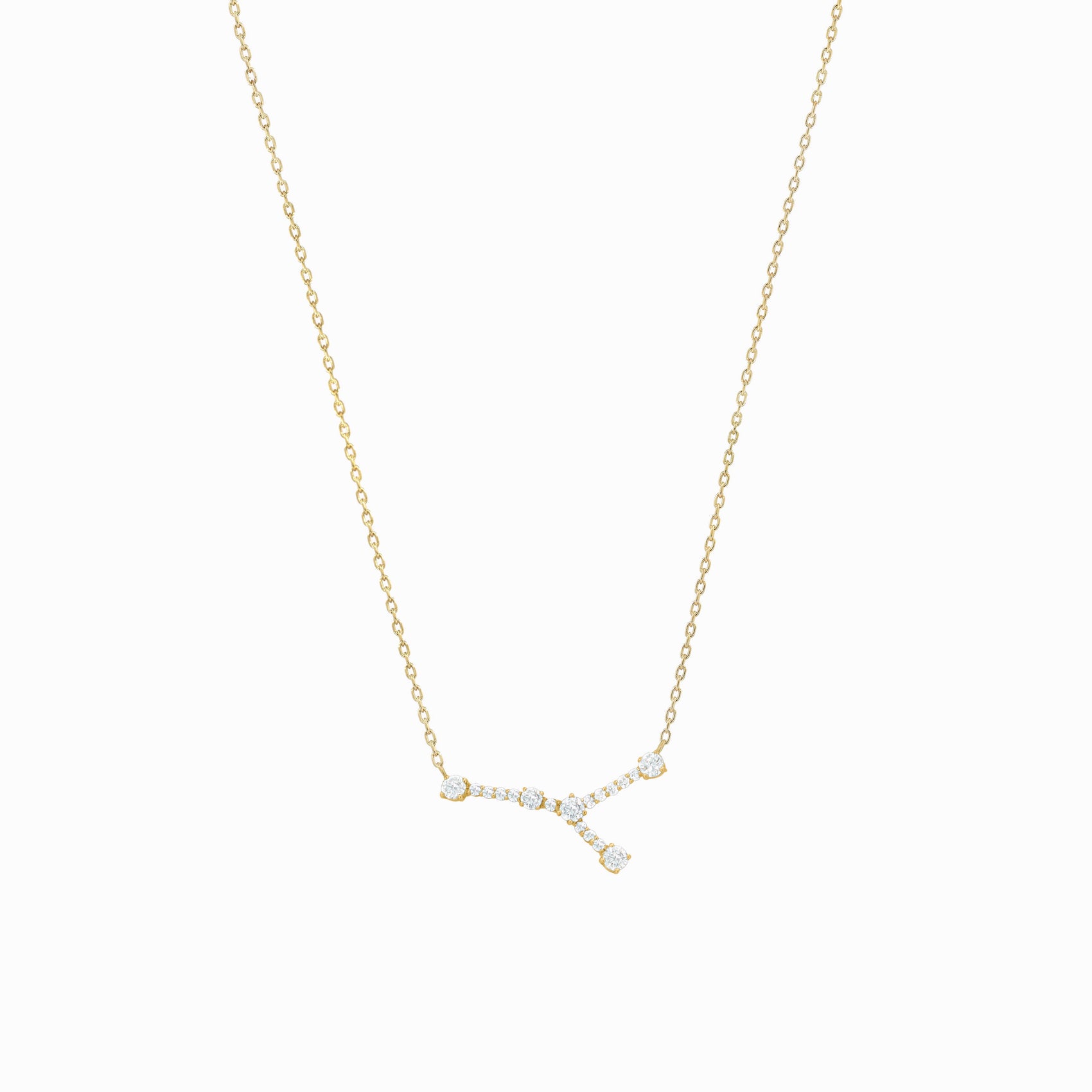 Cancer Constellation Pavé Diamond Necklace 14K Solid Gold