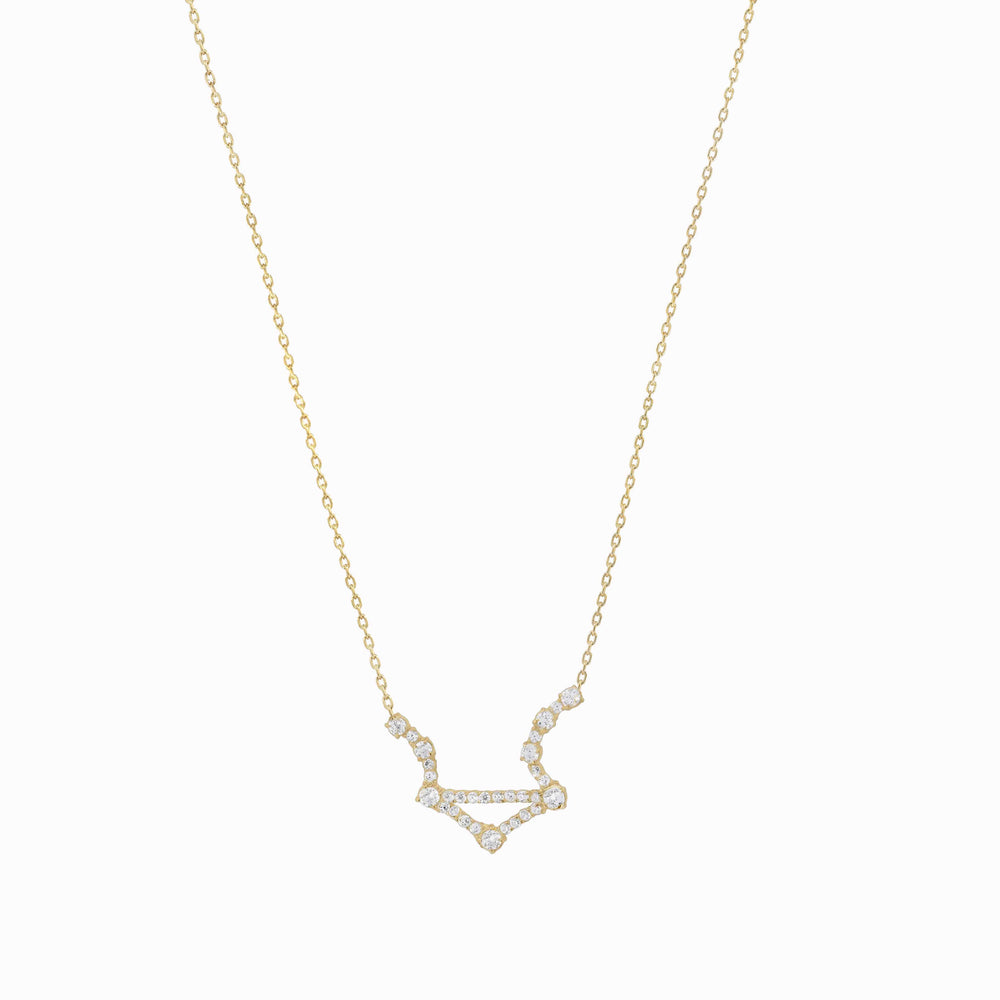 Libra Constellation Diamond Gold Necklace