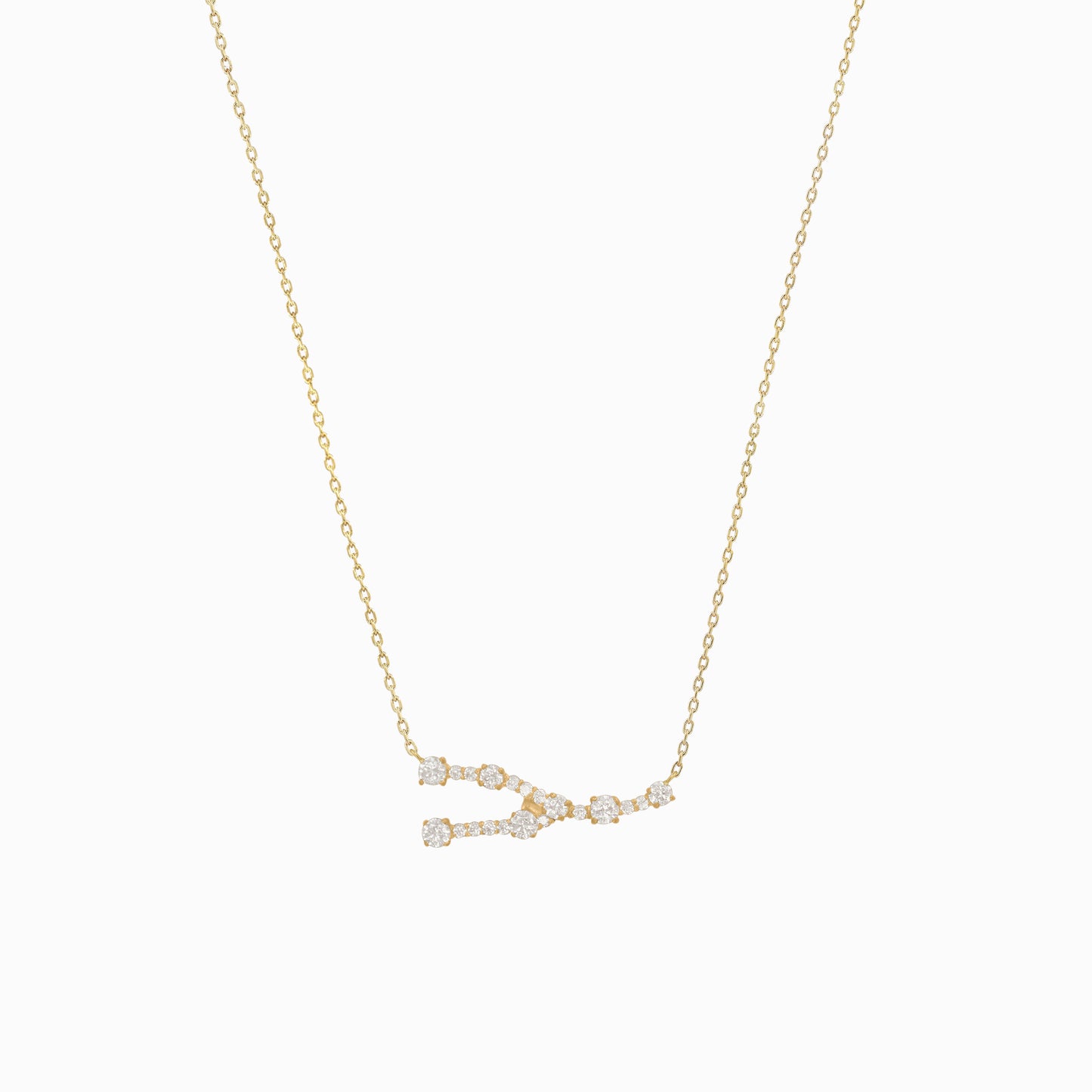 Taurus Constellation Pavé Diamond Necklace 14K Solid Gold