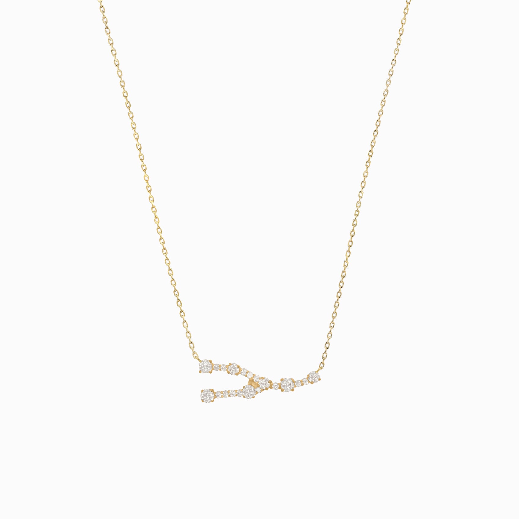 Taurus Constellation Pavé Diamond Necklace 14K Solid Gold