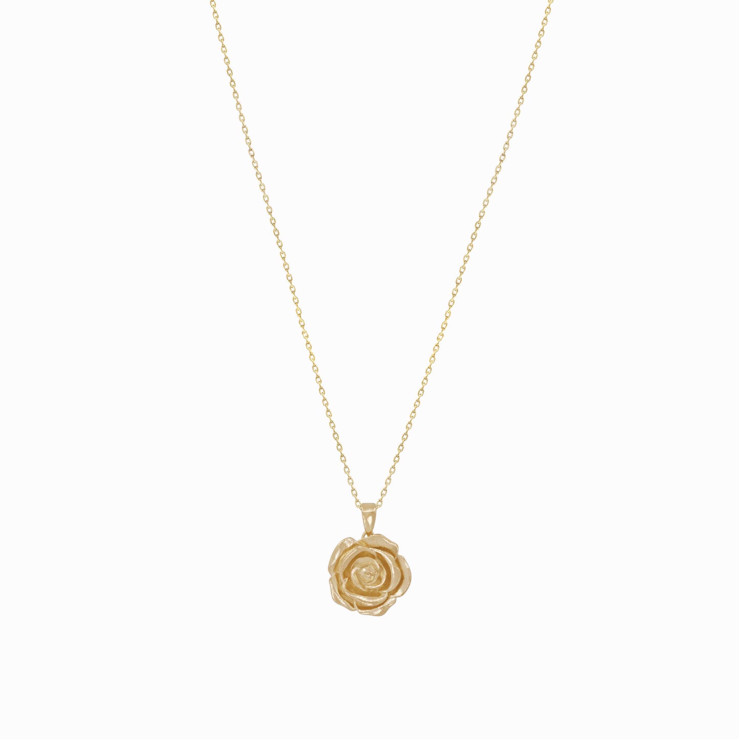 Rose Flower Pendant Charm 14K Gold