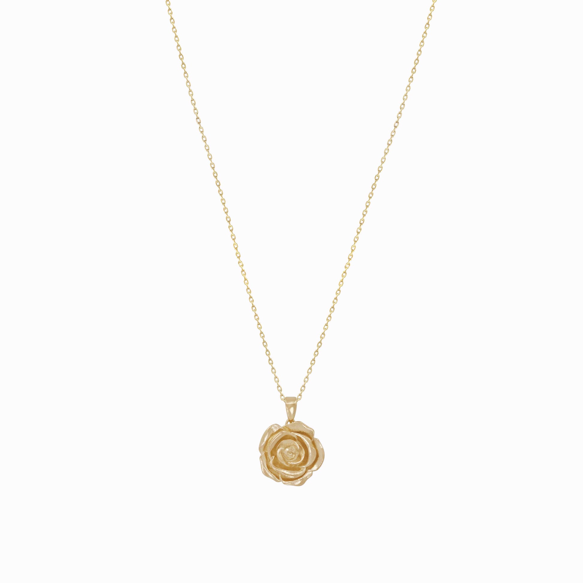 Rose Flower Pendant Charm 14K Gold