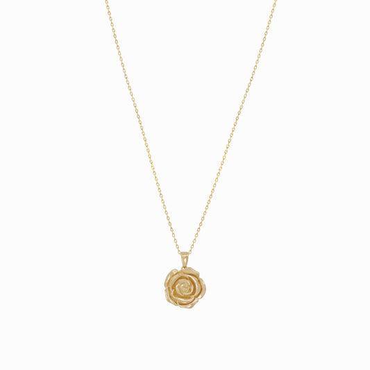 Rose Flower Pendant Charm 14K Gold
