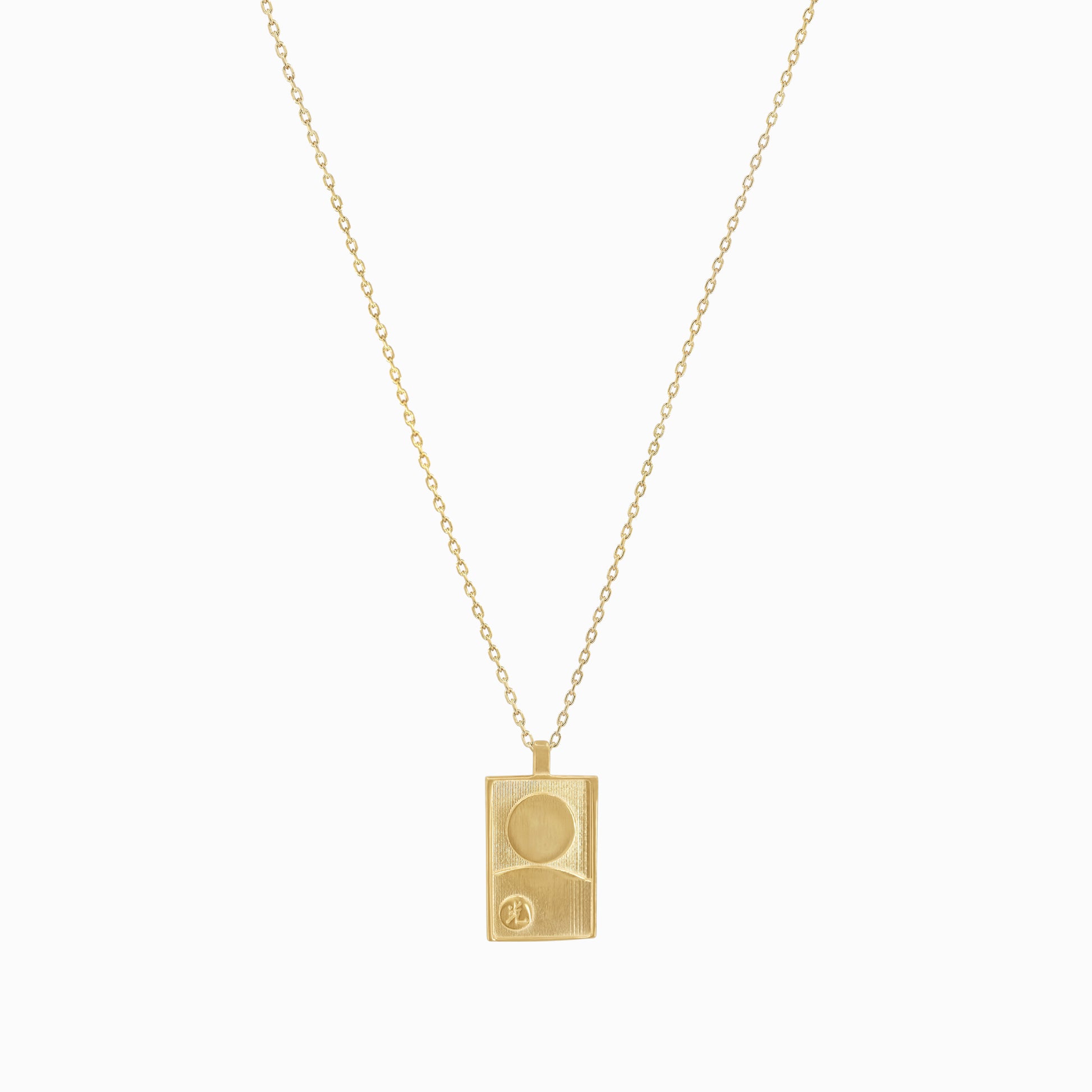 Korean Go-Stop Card Game Ogwang August Pendant 14K Gold 오광 공산