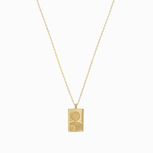 Korean Go-Stop Card Game Ogwang August Pendant 14K Gold 오광 공산