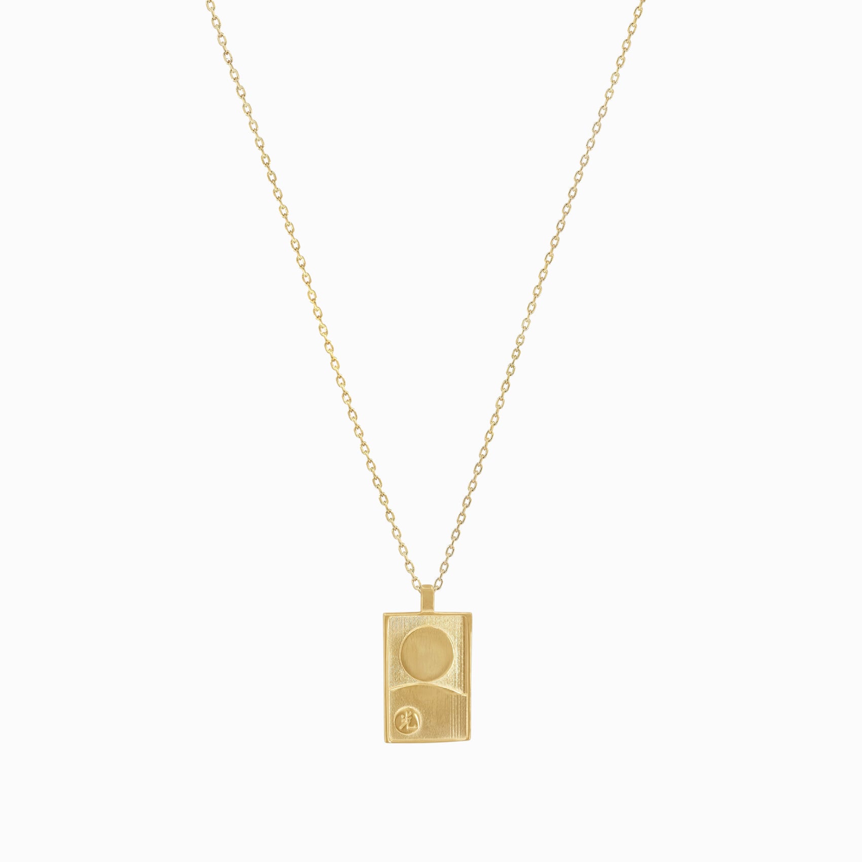 Korean Go-Stop Card Game Ogwang August Pendant Necklace 14K Gold 오광 공산