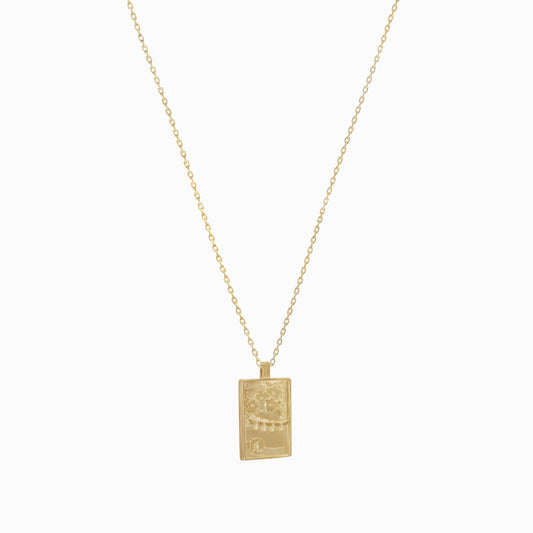 Korean Go-Stop Card Game Ogwang March Pendant Necklace 14K Gold 오광 벚꽃