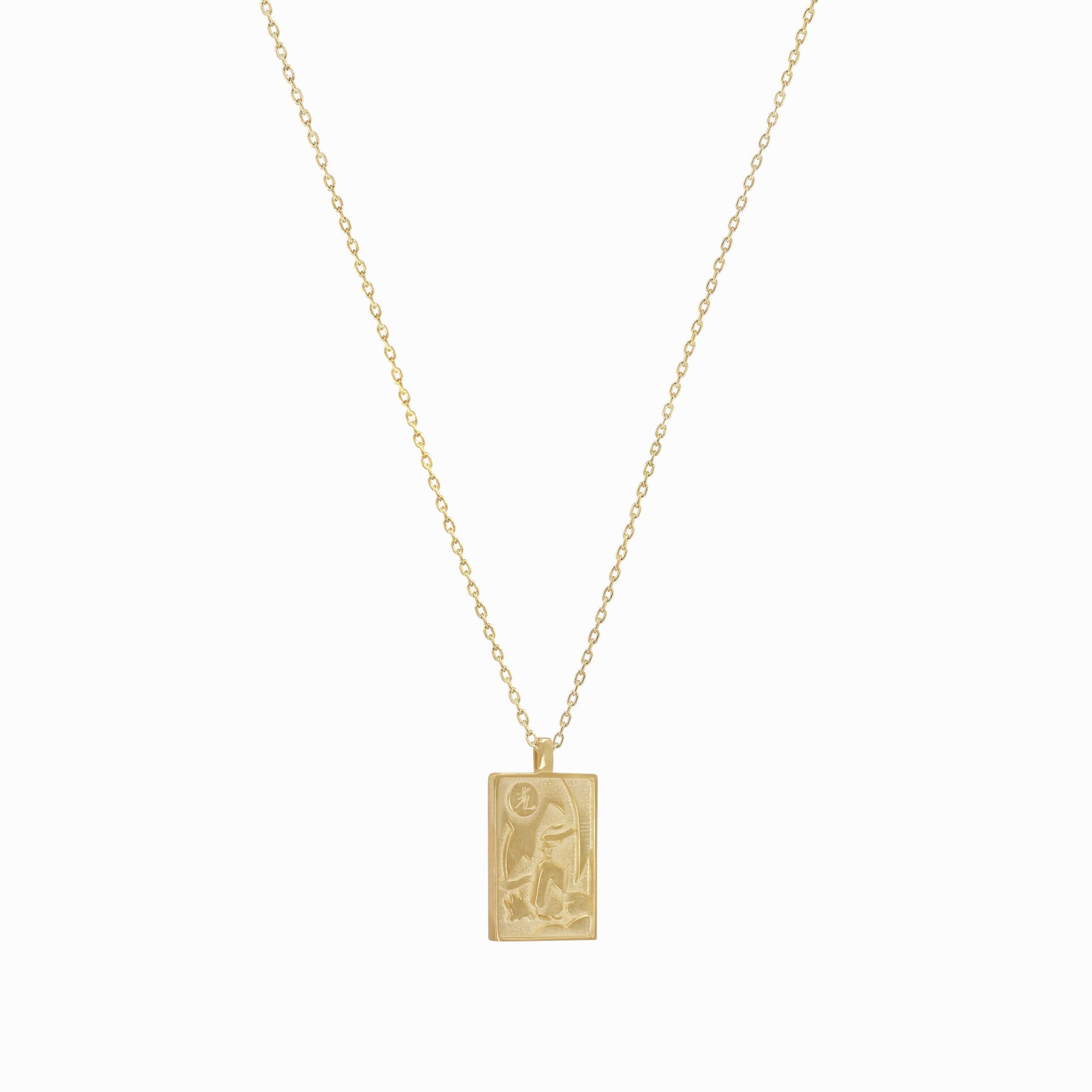 Korean Go-Stop Card Game Ogwang December Pendant Necklace 14K Solid Gold 오광 비