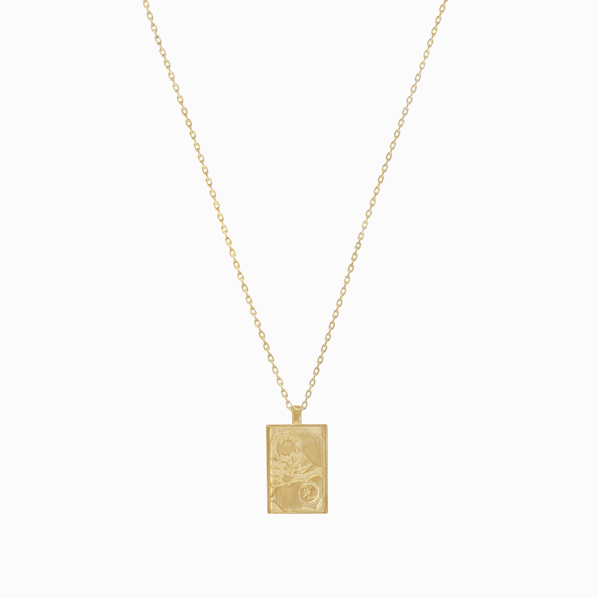 Korean Go-Stop Card Game Ogwang November Pendant 14K Gold 오광 오동