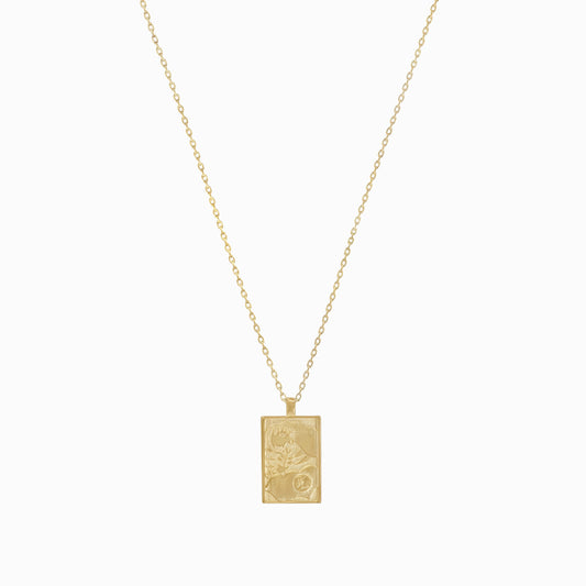 Korean Go-Stop Card Game Ogwang November Pendant 14K Gold 오광 오동